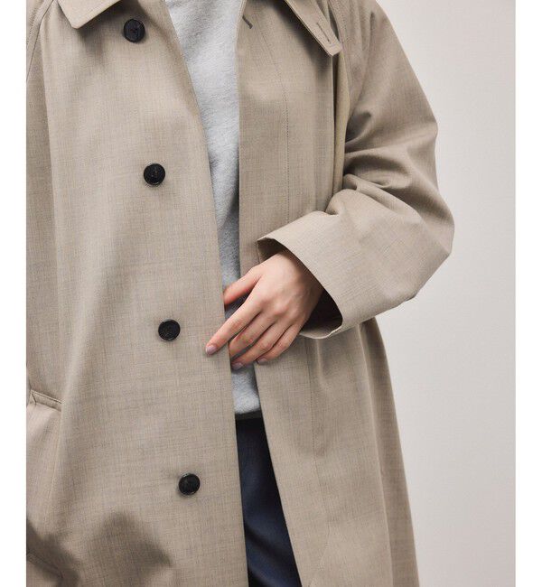 ADAM ET ROPE'「【サステナブル】バルマカーンマキシコート」|ステンカラーコート|