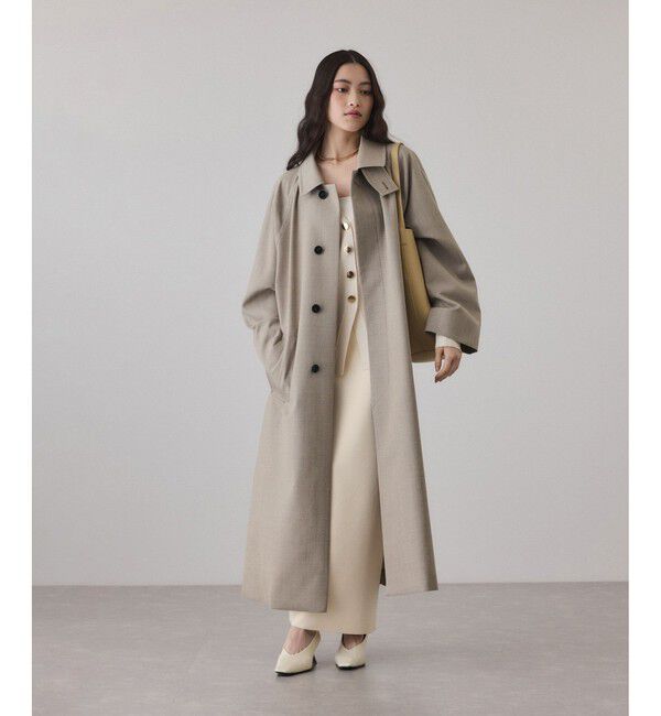 ADAM ET ROPE'「【サステナブル】バルマカーンマキシコート」|ステンカラーコート|