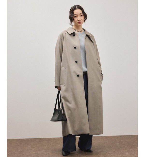 ADAM ET ROPE'「【サステナブル】バルマカーンマキシコート」|ステンカラーコート|