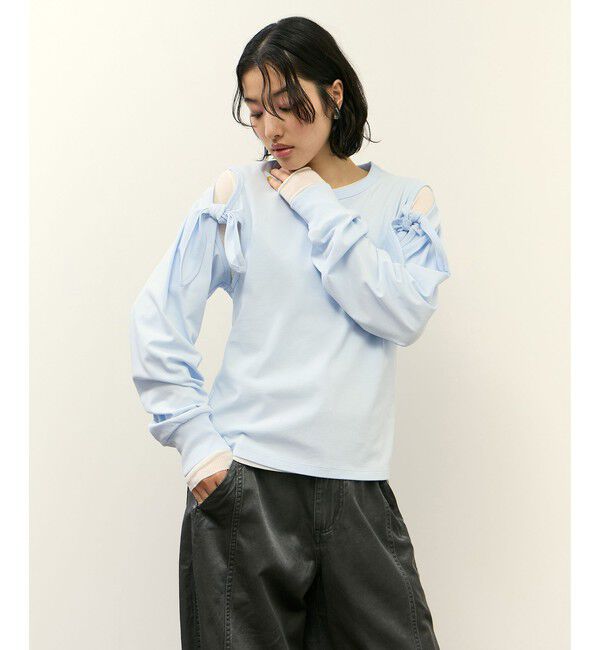 ADAM ET ROPE'「2WAYノットプルオーバー」|Tシャツ・カットソー|サックス(48)