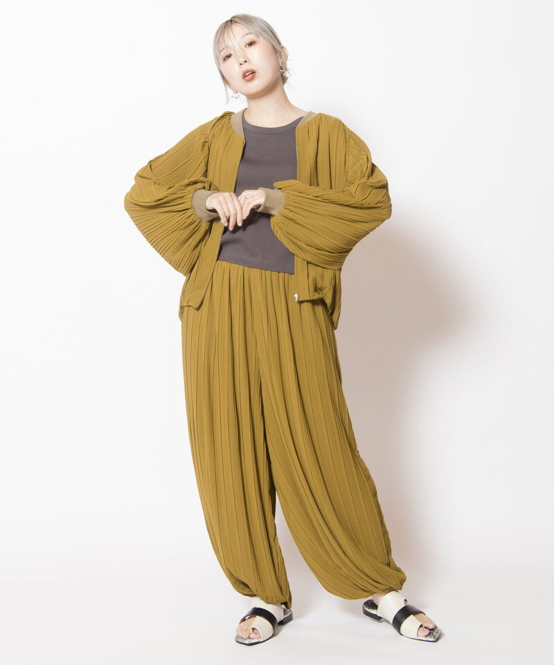  「ランダムプリーツリブブルゾン」|ブルゾン・スタジャン|