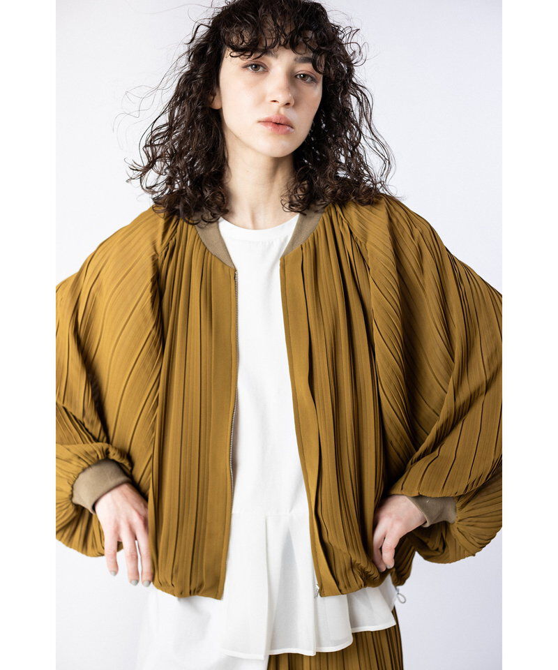  「ランダムプリーツリブブルゾン」|ブルゾン・スタジャン|