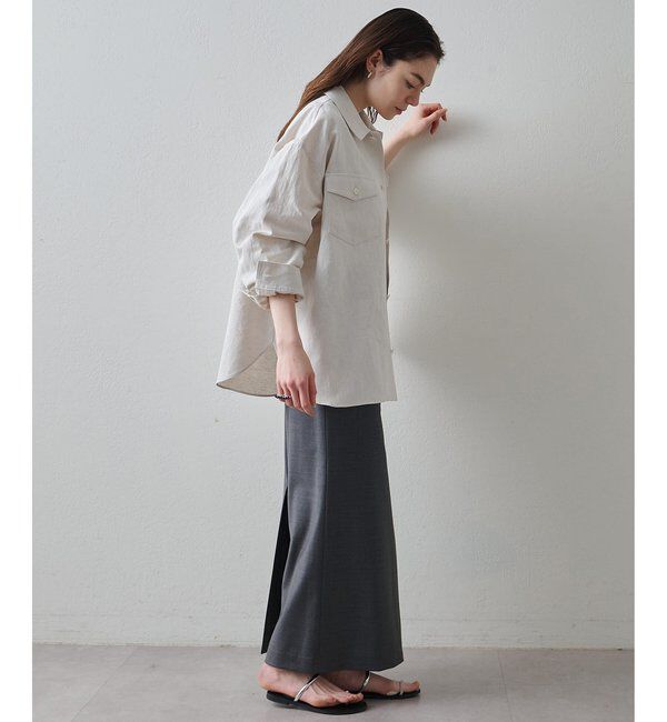 Drawing Numbers「【Drawing Numbers】コットンリネンデニムシャツ」|シャツ・ブラウス|