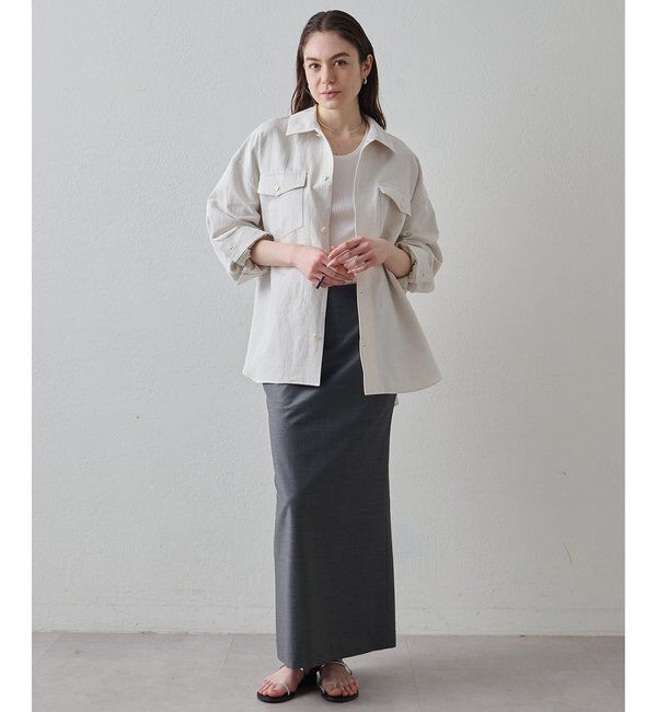 Drawing Numbers「【Drawing Numbers】コットンリネンデニムシャツ」|シャツ・ブラウス|