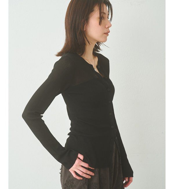  「シアーリブニットカーディガン」|ニット・セーター|