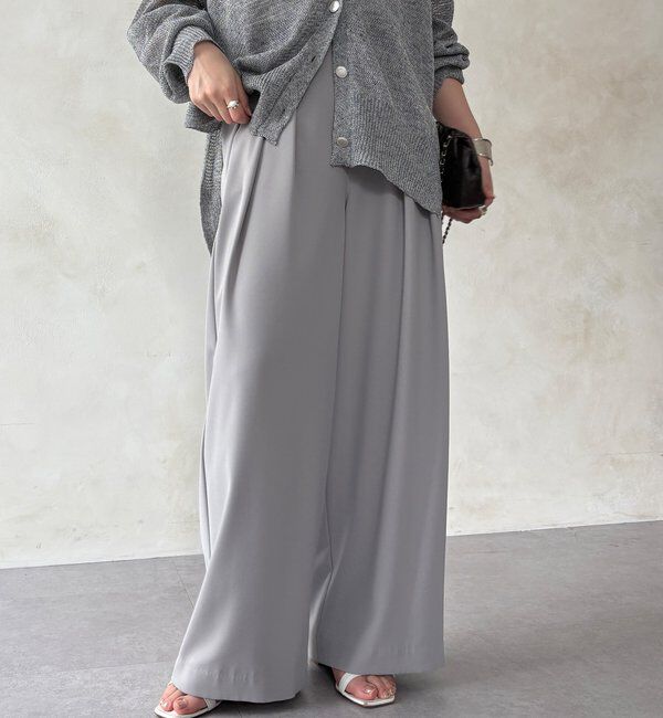  「【累計販売数3万枚突破/21色4サイズ展開！】タックワイドパンツ」|チノ|