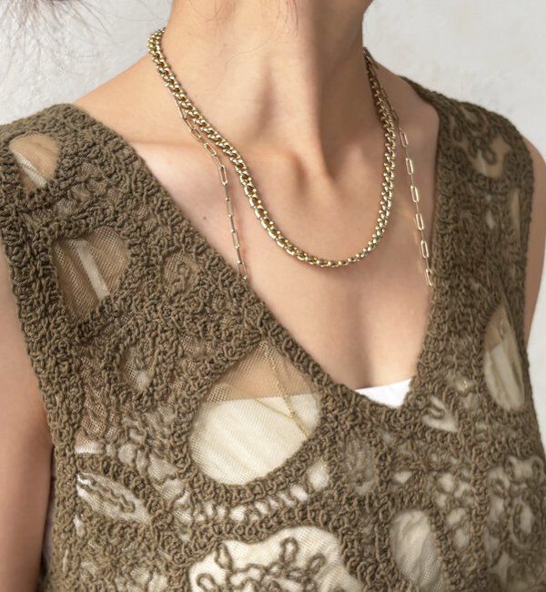  「刺繍前後2WAYレースタンク」|シャツ・ブラウス|