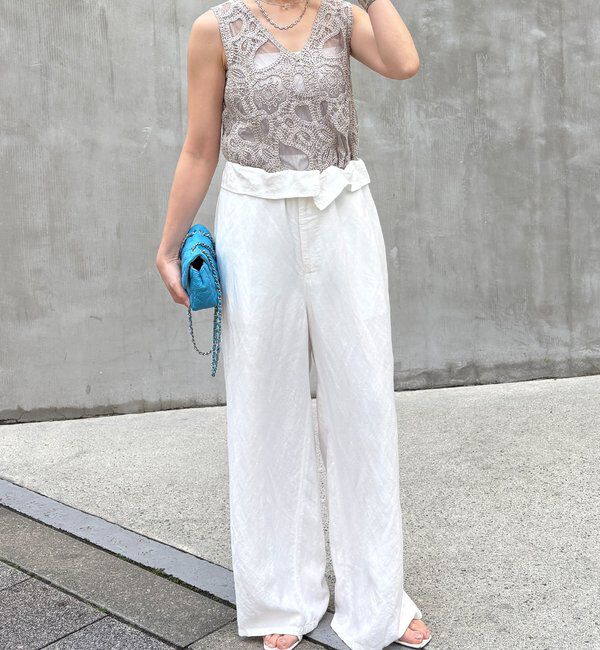  「刺繍前後2WAYレースタンク」|シャツ・ブラウス|