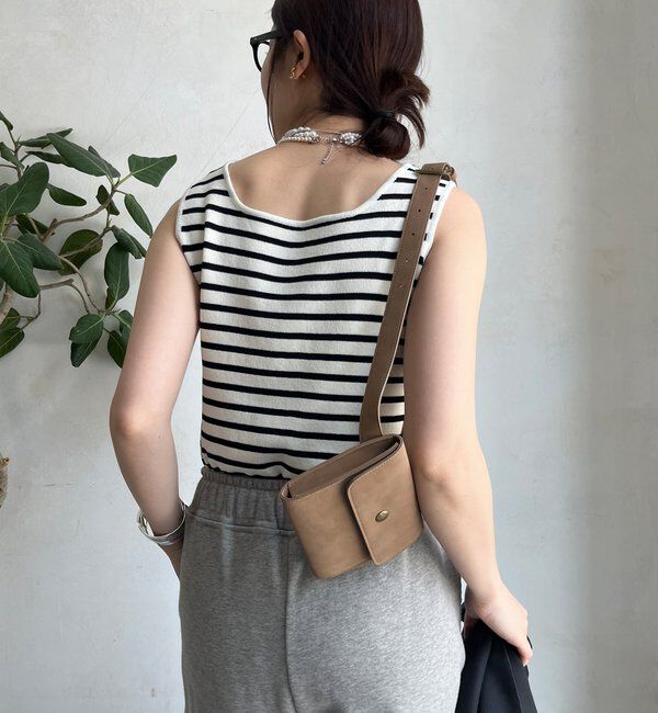  「ボーダースクエアニットタンク」|ニット・セーター|