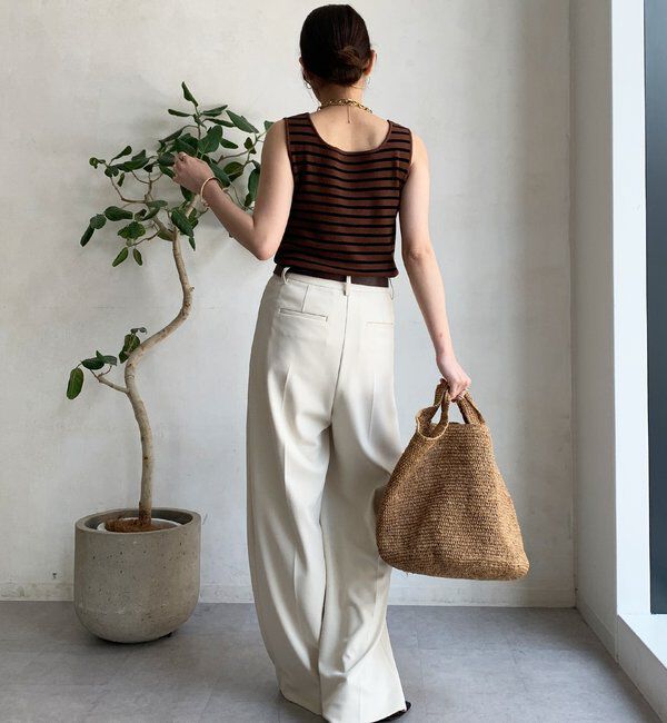  「ボーダースクエアニットタンク」|ニット・セーター|