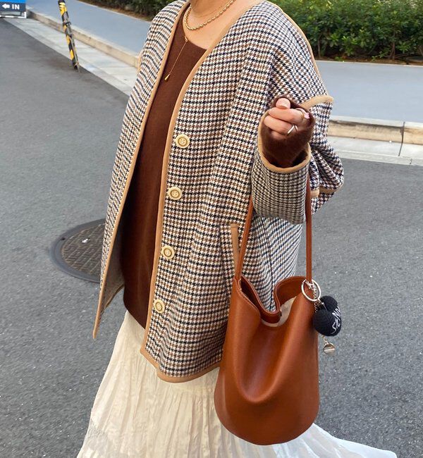  「【インフルエンサー SAKURA企画】チェックハーフコート」|その他|ベージュ