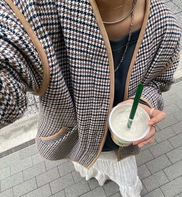  「【インフルエンサー SAKURA企画】チェックハーフコート」|その他|