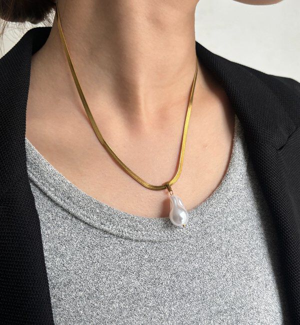  「変形1つパールネックレス」|ネックレス|