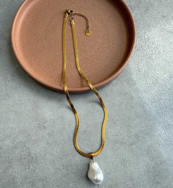  「変形1つパールネックレス」|ネックレス|