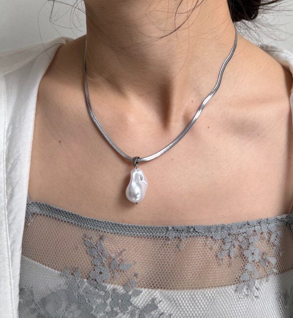  「変形1つパールネックレス」|ネックレス|