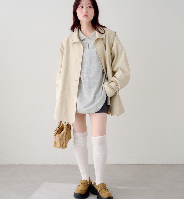  「レース付きフレアトレンチコート」|トレンチコート|