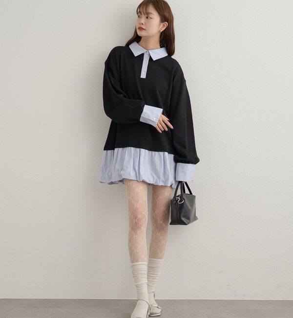  「バルーン切り替えミニワンピース」|ワンピース|