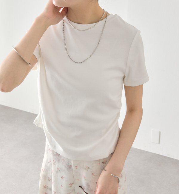  「サイドギャザーチビTシャツ」|Tシャツ・カットソー|