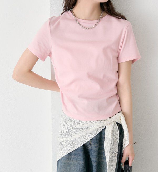  「サイドギャザーチビTシャツ」|Tシャツ・カットソー|