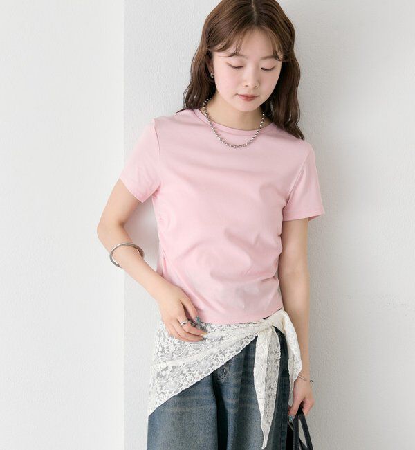  「サイドギャザーチビTシャツ」|Tシャツ・カットソー|