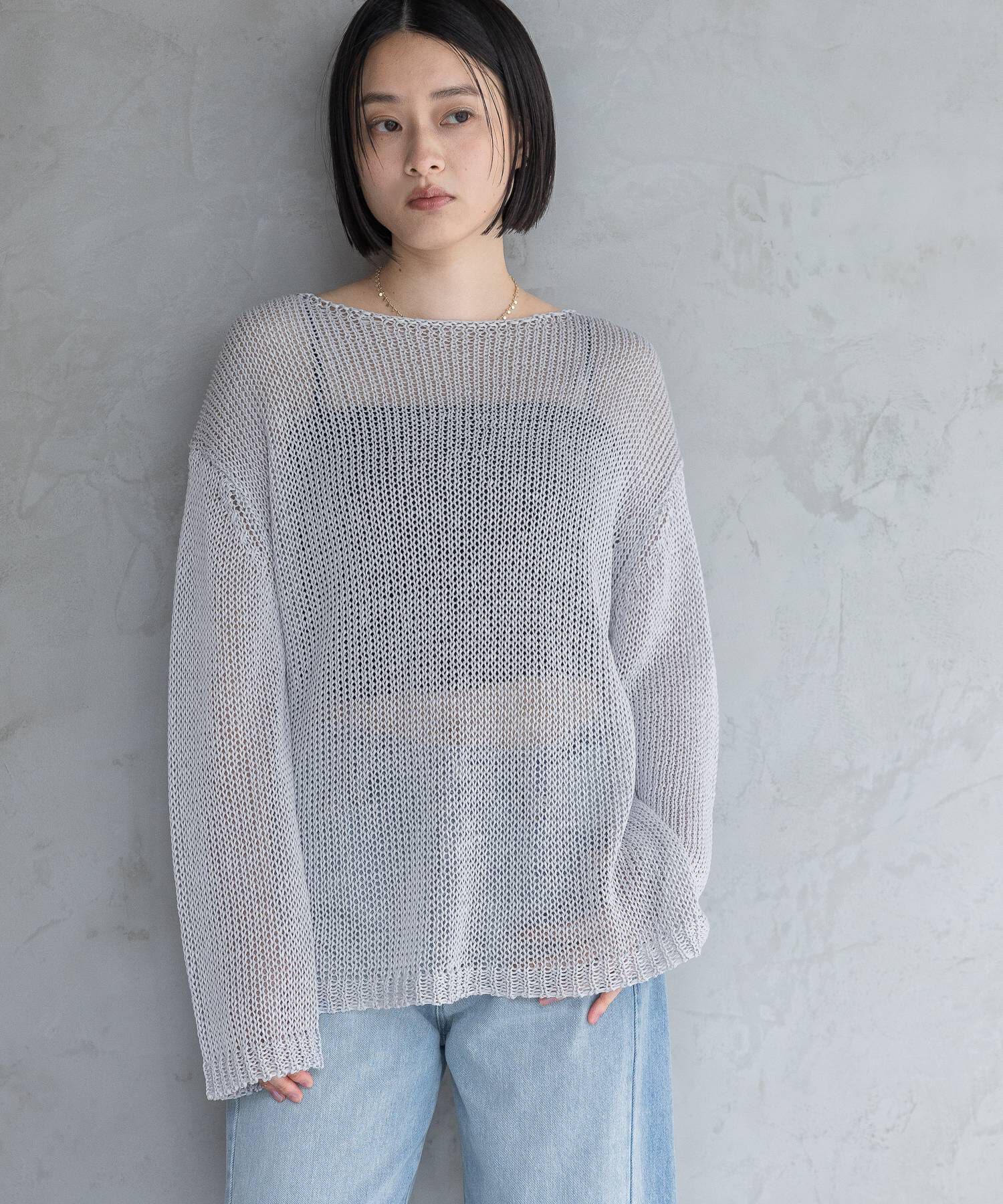 A part by 「リネンコンメッシュプルオーバー」|ニット・セーター|