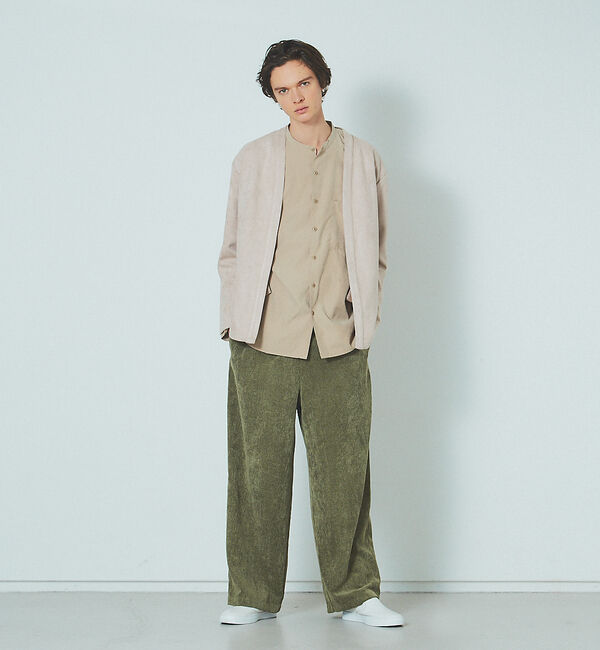 ABAHOUSE「ネオスウェード ボタンレス カーディガン」|カーディガン|