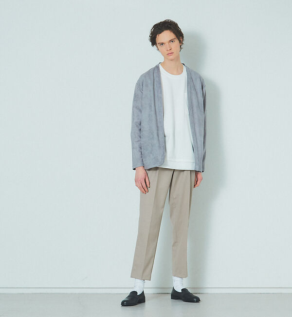 ABAHOUSE「ネオスウェード ボタンレス カーディガン」|カーディガン|