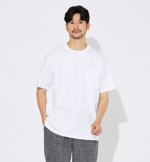 ABAHOUSE「【Hanes/ヘインズ】BEEFY-T / ポケットTシャツ / パックTシャツ」|Tシャツ・カットソー|ホワイト