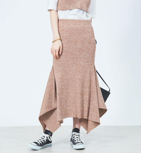 Rouge vif「ニットヘムフレアスカート」|スカート|