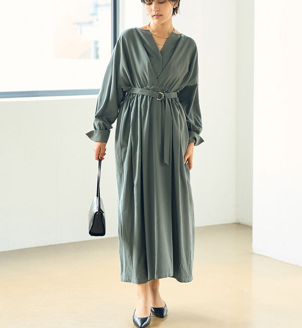 Rouge vif「MANTECOウエストマークワンピース」|ワンピース|グリーン