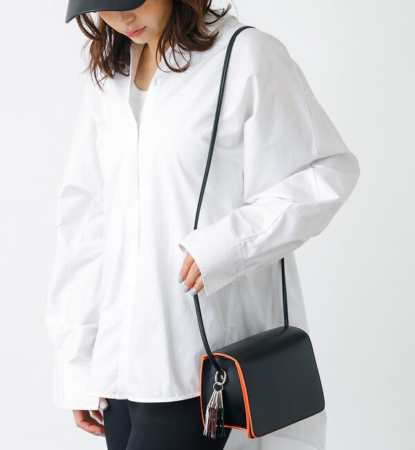 Rouge vif「【cheek/チーク】ライン ミニショルダーバッグ / メタリック」|ショルダー・メッセンジャー|ブラック