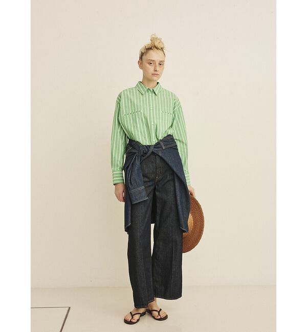 Rouge vif「胸ポケットコットン ルーズフィットストライプシャツ」|シャツ・ブラウス|