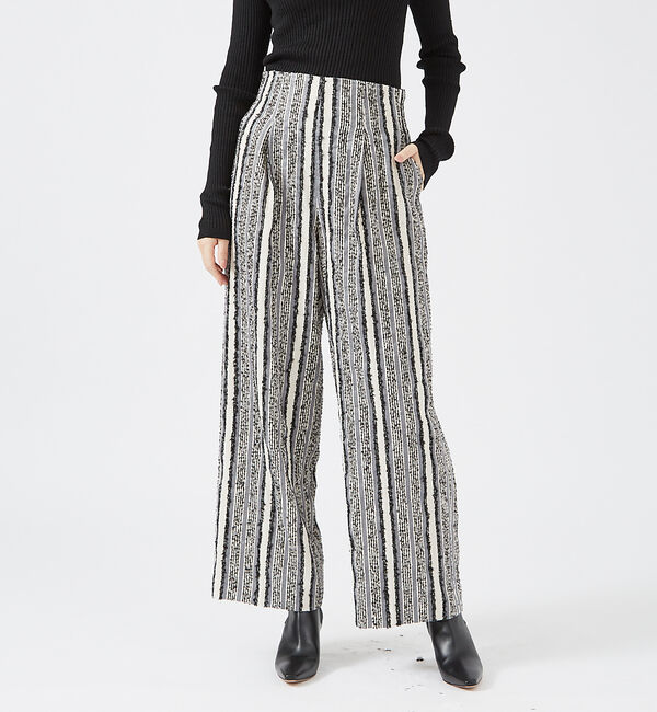 qualite「ループストライプワイドパンツ」|その他|