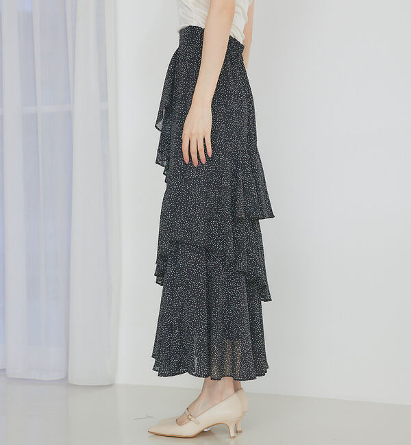 SELFIST「ティアードドットフリルスカート」|スカート|