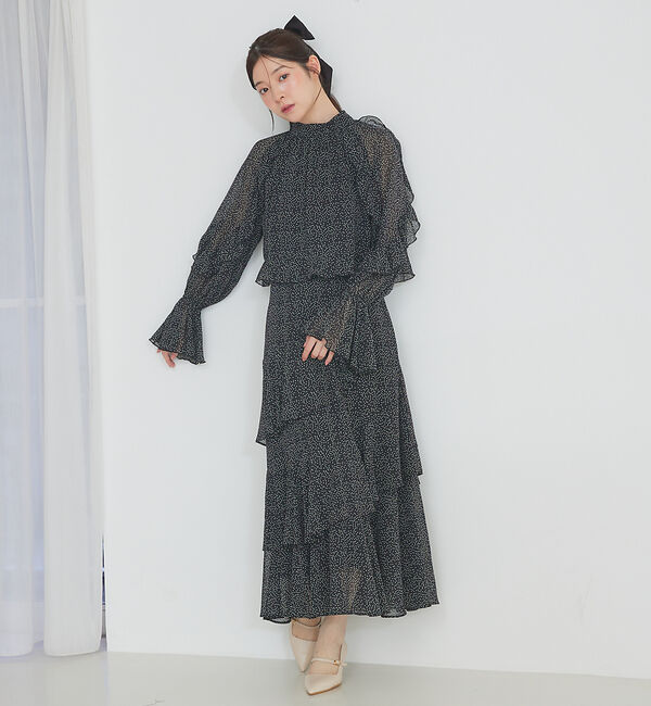 SELFIST「ティアードドットフリルスカート」|スカート|