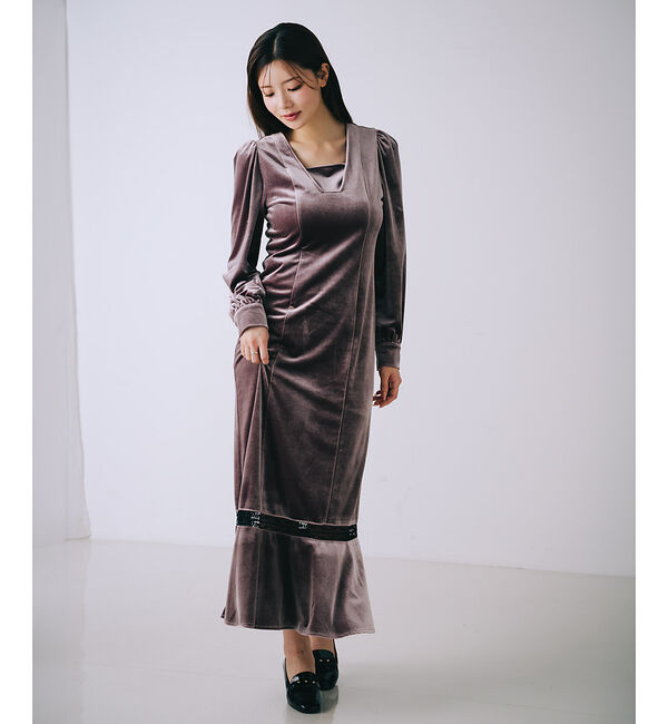 SELFIST「2wayベロアマーメイドワンピース」|ワンピース|