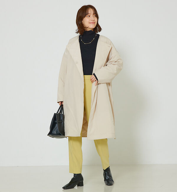 abahouse mavie「キルトリバーシブルコート」|ノーカラーコート|