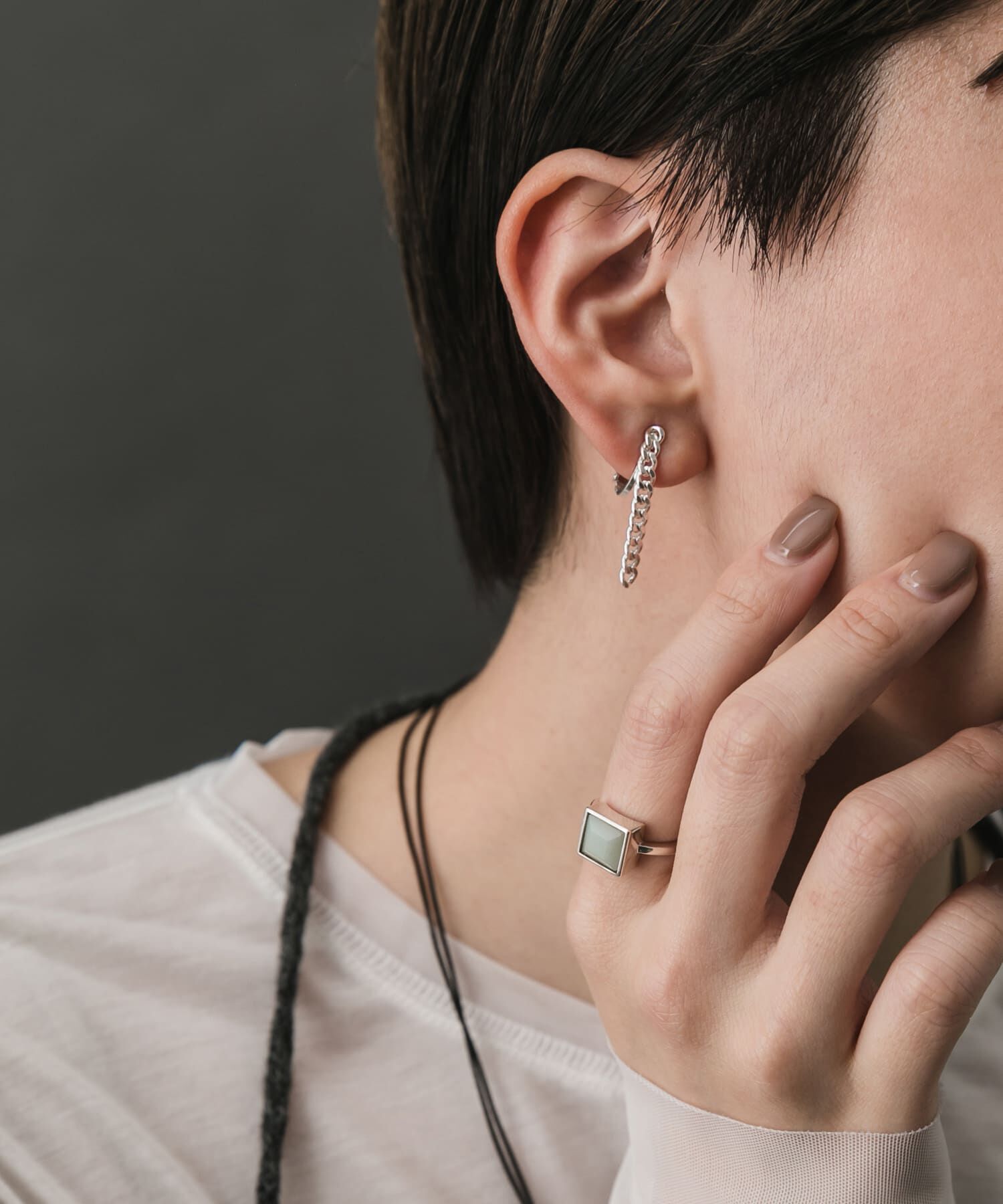 SMELLY「SMELLY so&rsquo;　asymmetry chain earring」|イヤリング|