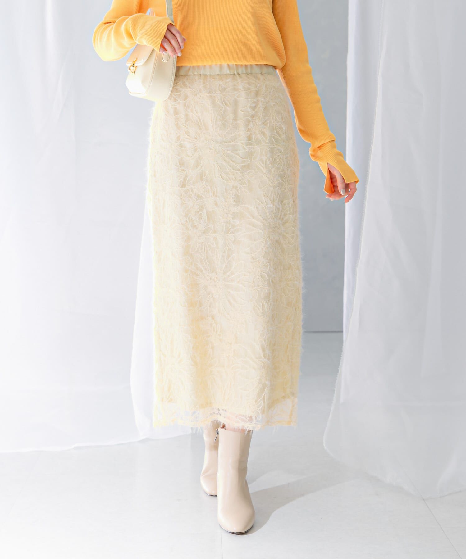 URBAN RESEARCH ROSSO「フラワーチュールシャギースカート」|スカート|