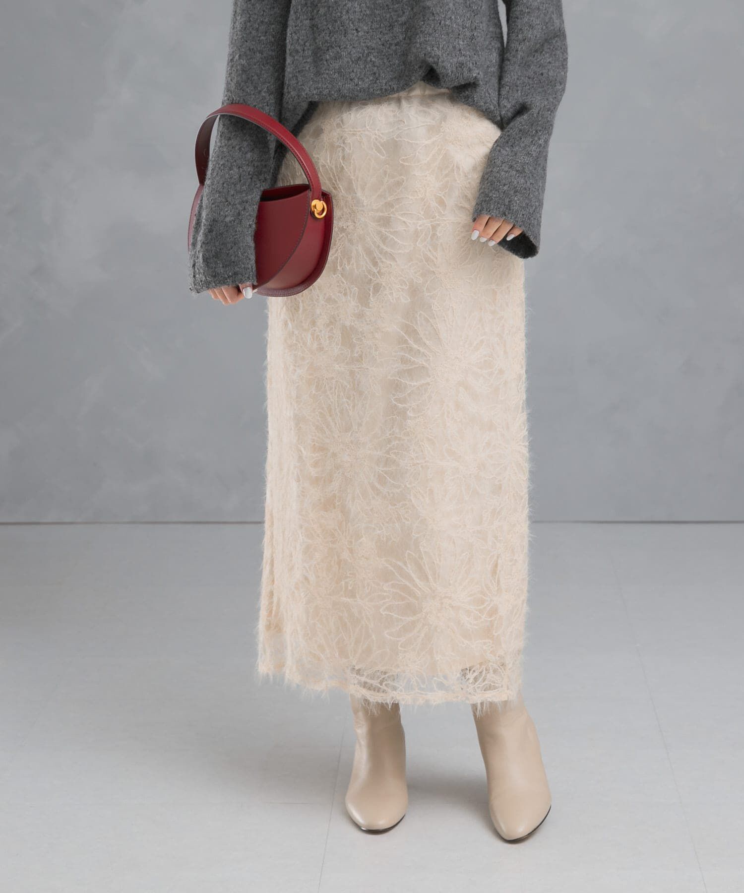 URBAN RESEARCH ROSSO「フラワーチュールシャギースカート」|スカート|