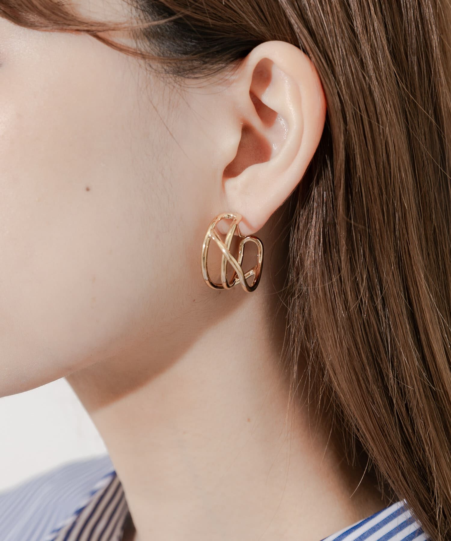 SMELLY「ニュアンスメタルワイドフープイヤリング」|イヤリング|