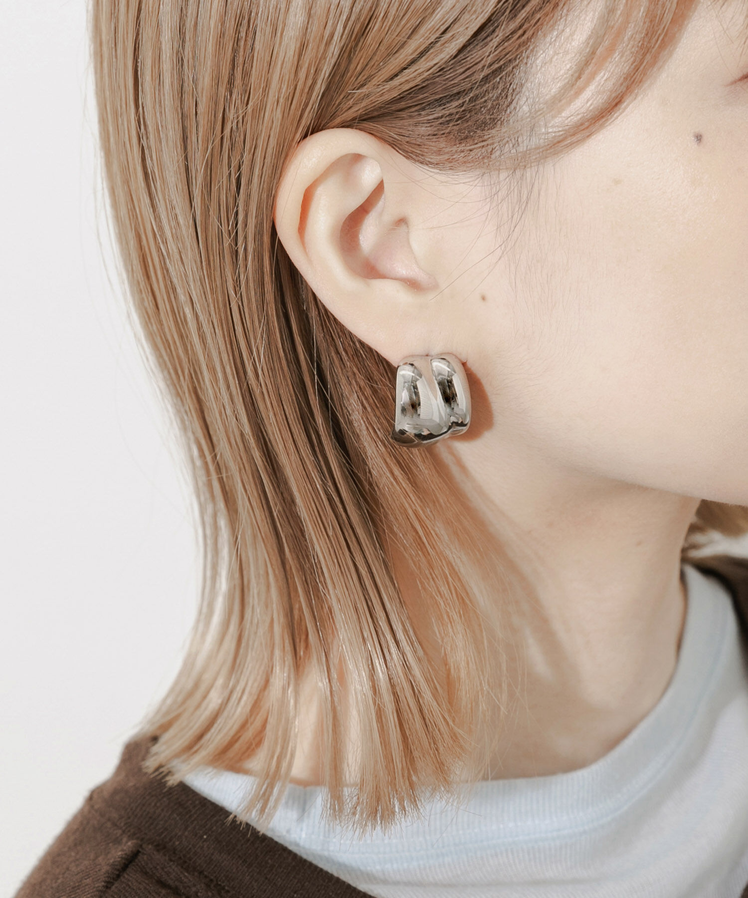 SMELLY「ステンレスニュアンスワイドピアス」|ピアス|