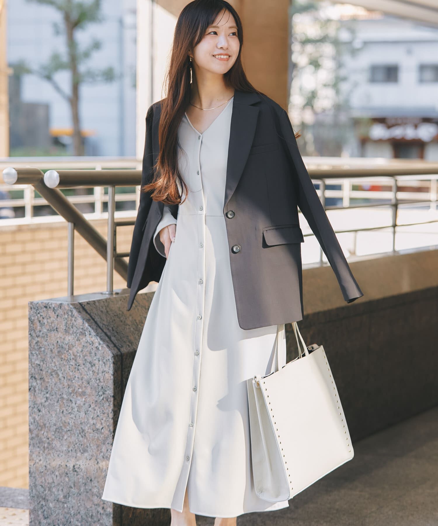 URBAN RESEARCH ROSSO「ストレッチジョーゼットワンピース」|ワンピース|