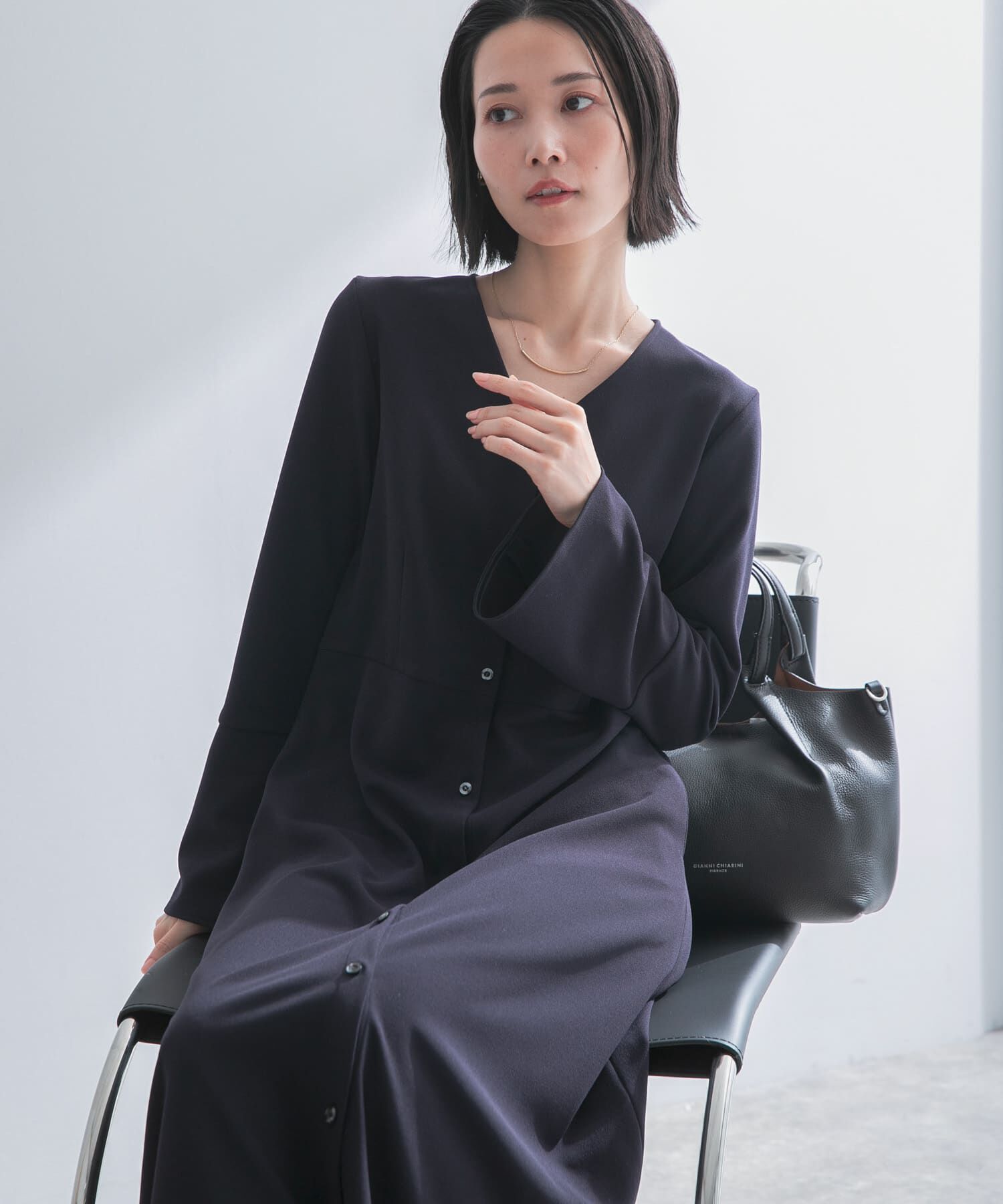 URBAN RESEARCH ROSSO「ストレッチジョーゼットワンピース」|ワンピース|