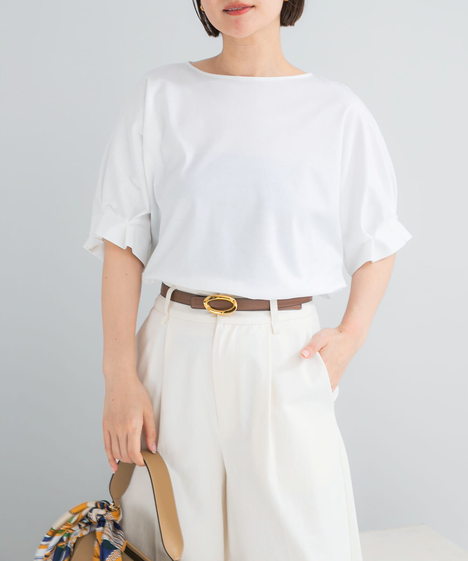 URBAN RESEARCH ROSSO「UVカットクールタッチタックスリーブプルオーバー」|Tシャツ・カットソー|オフホワイト