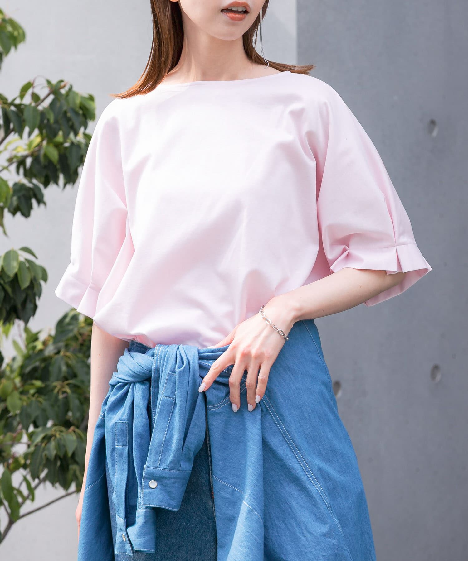 URBAN RESEARCH ROSSO「UVカットクールタッチタックスリーブプルオーバー」|Tシャツ・カットソー|ピンク