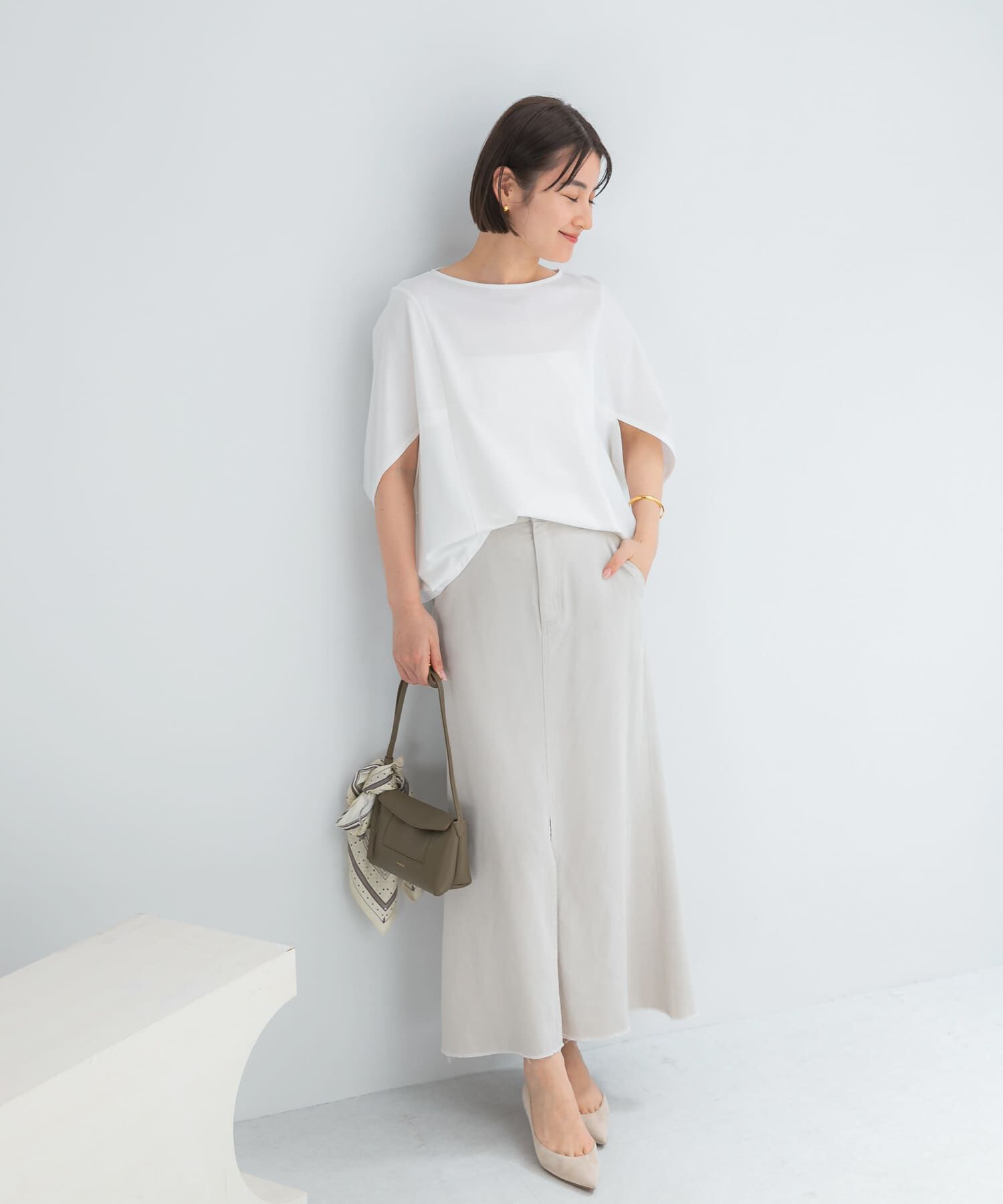 URBAN RESEARCH ROSSO「『WEB/一部店舗限定』UVカットクールタッチ5分袖ドルマンプルオーバー」|Tシャツ・カットソー|