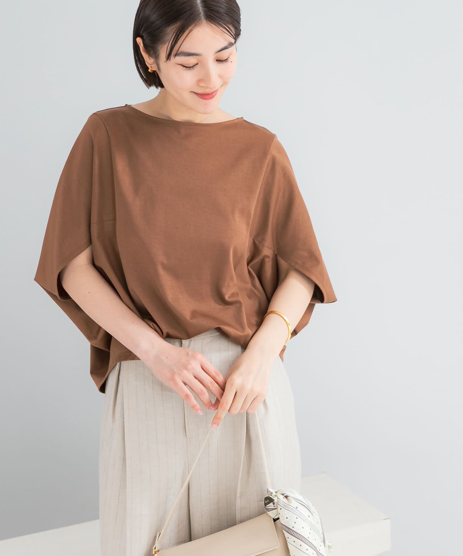 URBAN RESEARCH ROSSO「『WEB/一部店舗限定』UVカットクールタッチ5分袖ドルマンプルオーバー」|Tシャツ・カットソー|