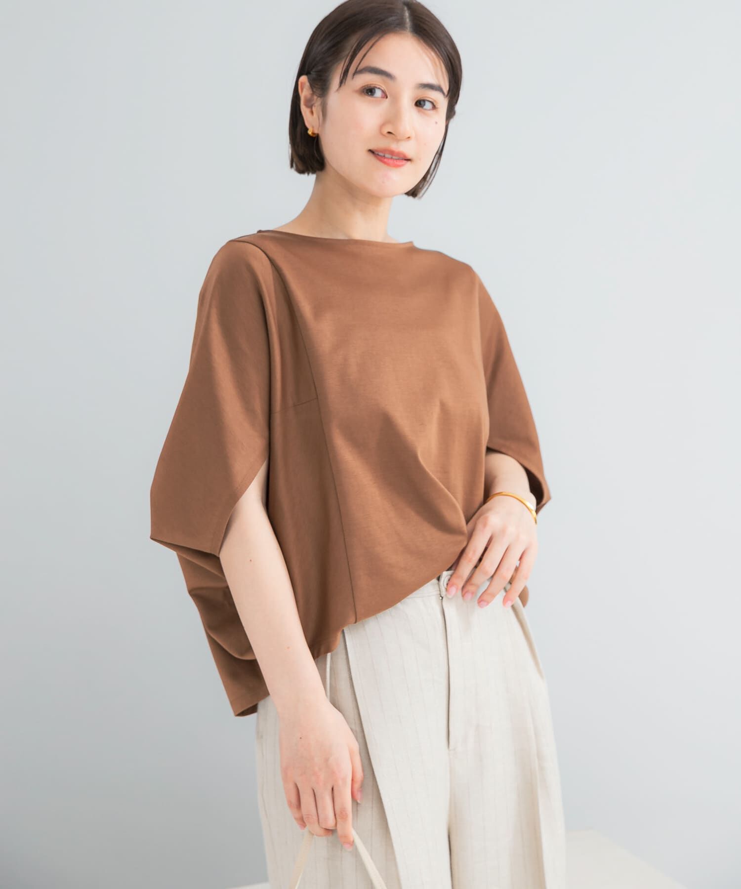 URBAN RESEARCH ROSSO「『WEB/一部店舗限定』UVカットクールタッチ5分袖ドルマンプルオーバー」|Tシャツ・カットソー|