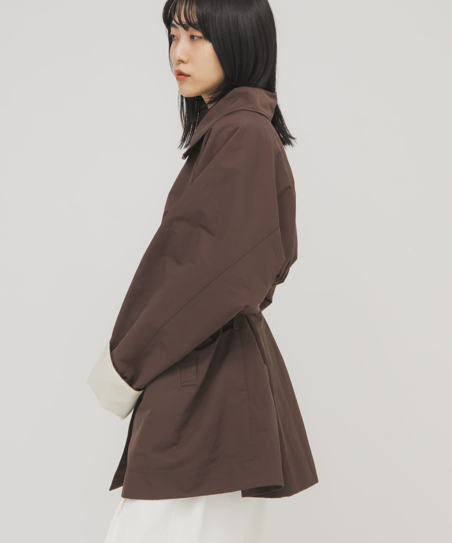  「テントラインBIGミドルコート」|ノーカラーコート|